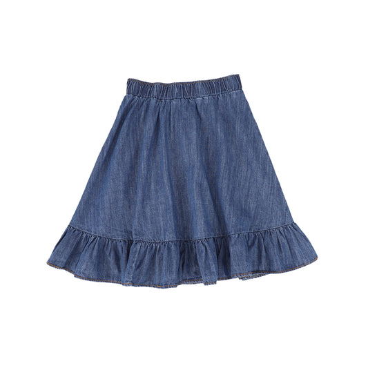 PHIL AND PHOEBE BLUE DENIM RUFFLE SKIRT