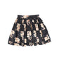 PETITE AMALIE BLACK/BEIGE FLOWER LAYERED CORD SKIRT