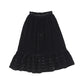 PETITE AMALIE BLACK VELVET RUFFLE TRIM MIDI SKIRT