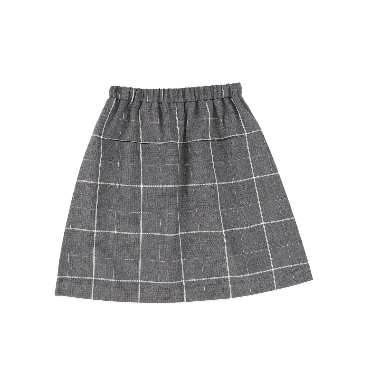 BE FOR ALL GREY CHECKED FLARE SKIRT