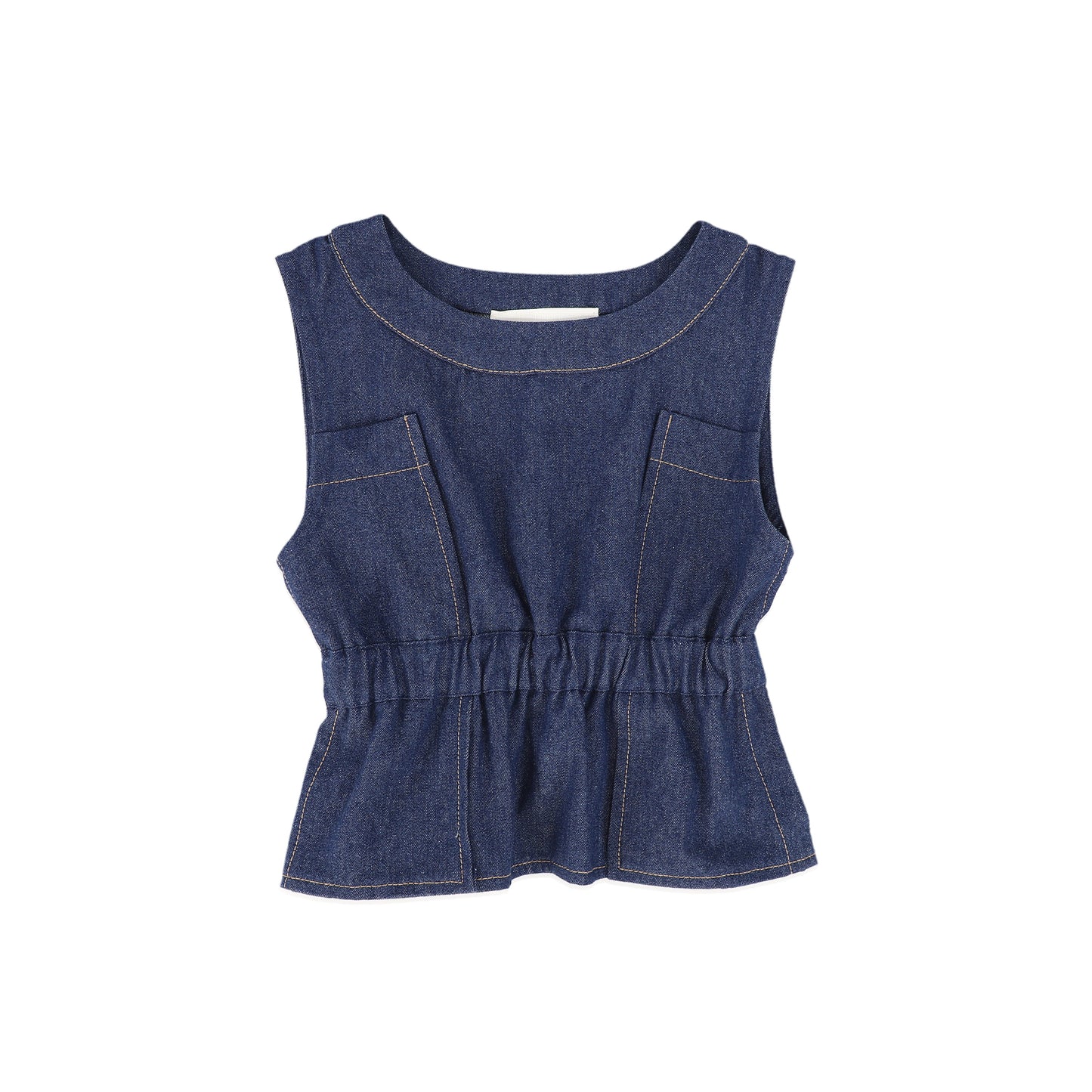 BE FOR ALL BLUE DENIM POCKET TOP [FINAL SALE]