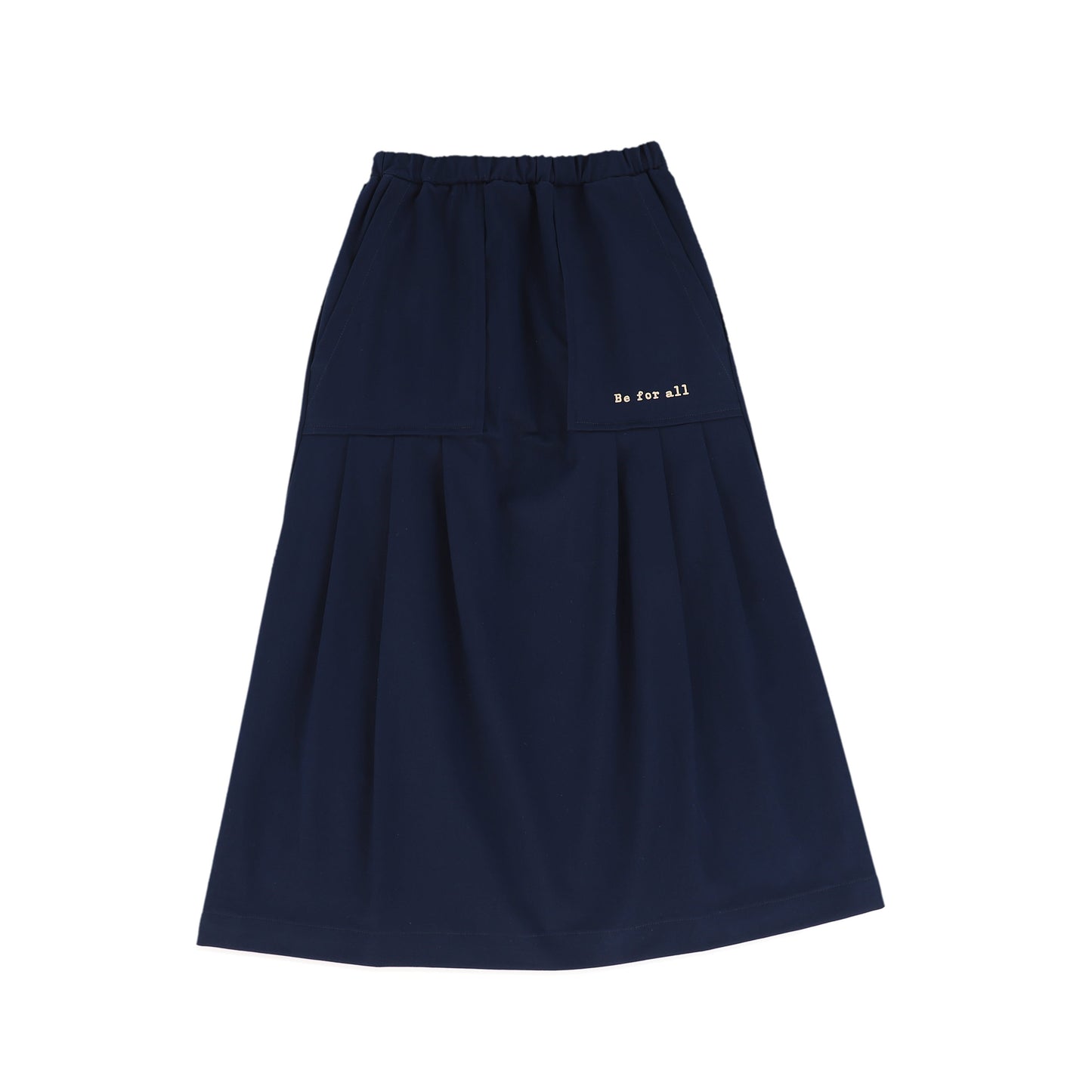 BE FOR ALL NAVY LOGO MIDI SKIRT