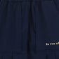 BE FOR ALL NAVY LOGO MIDI SKIRT