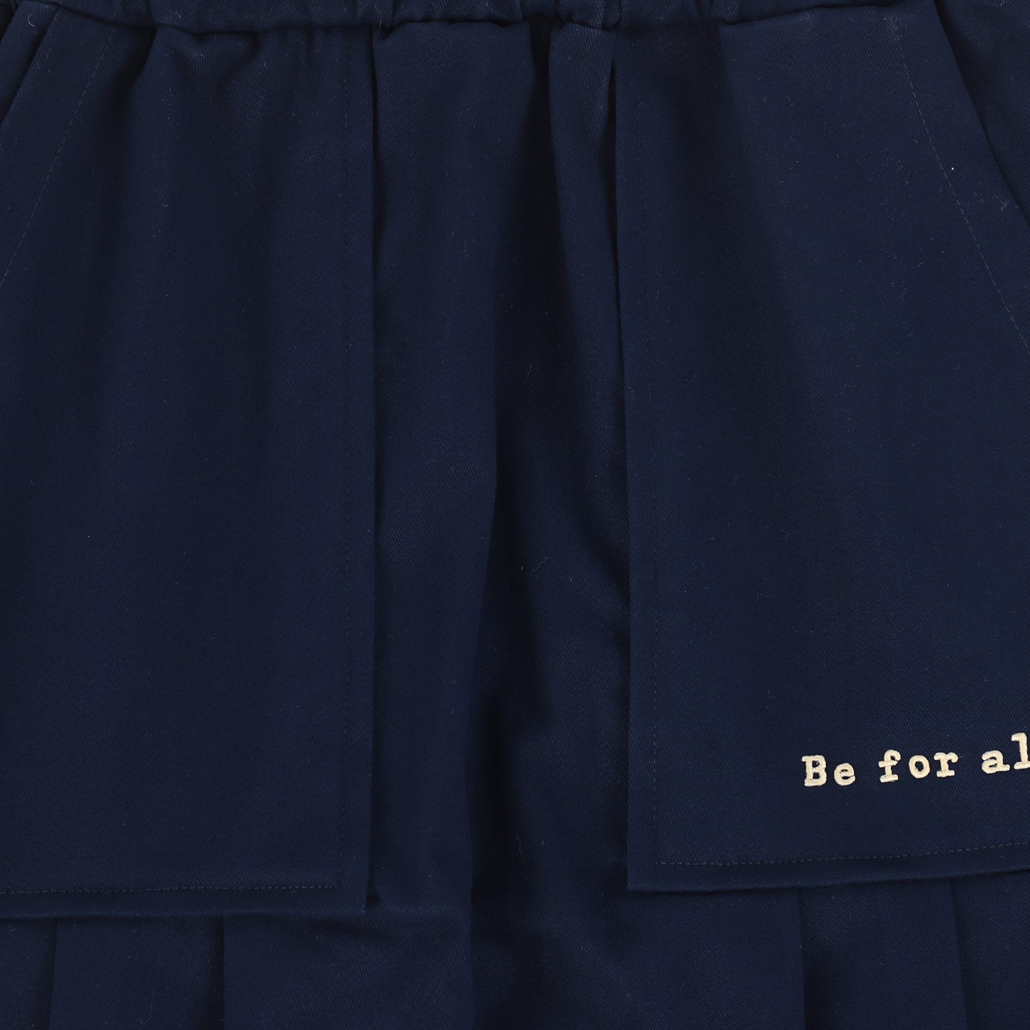 BE FOR ALL NAVY LOGO MIDI SKIRT