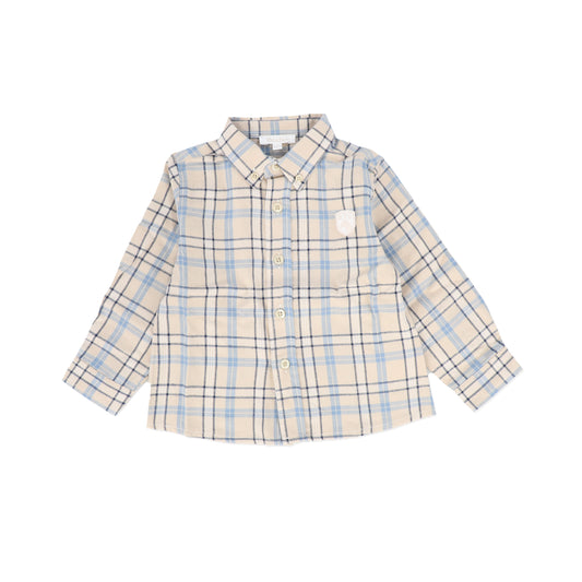 PATACHOU BEIGE/BLUE CHECKED SHIRT