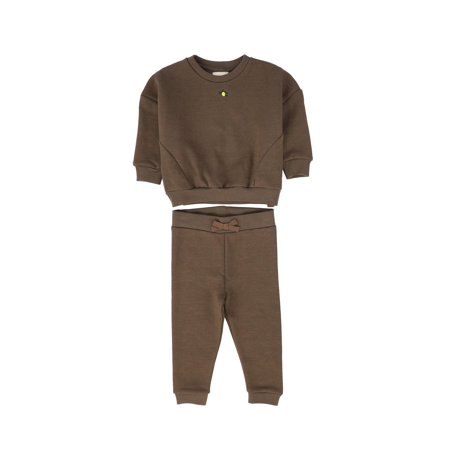 PLEASE MOM BROWN LEMON PATCH SWEATSHIRT SET [FINAL SALE]