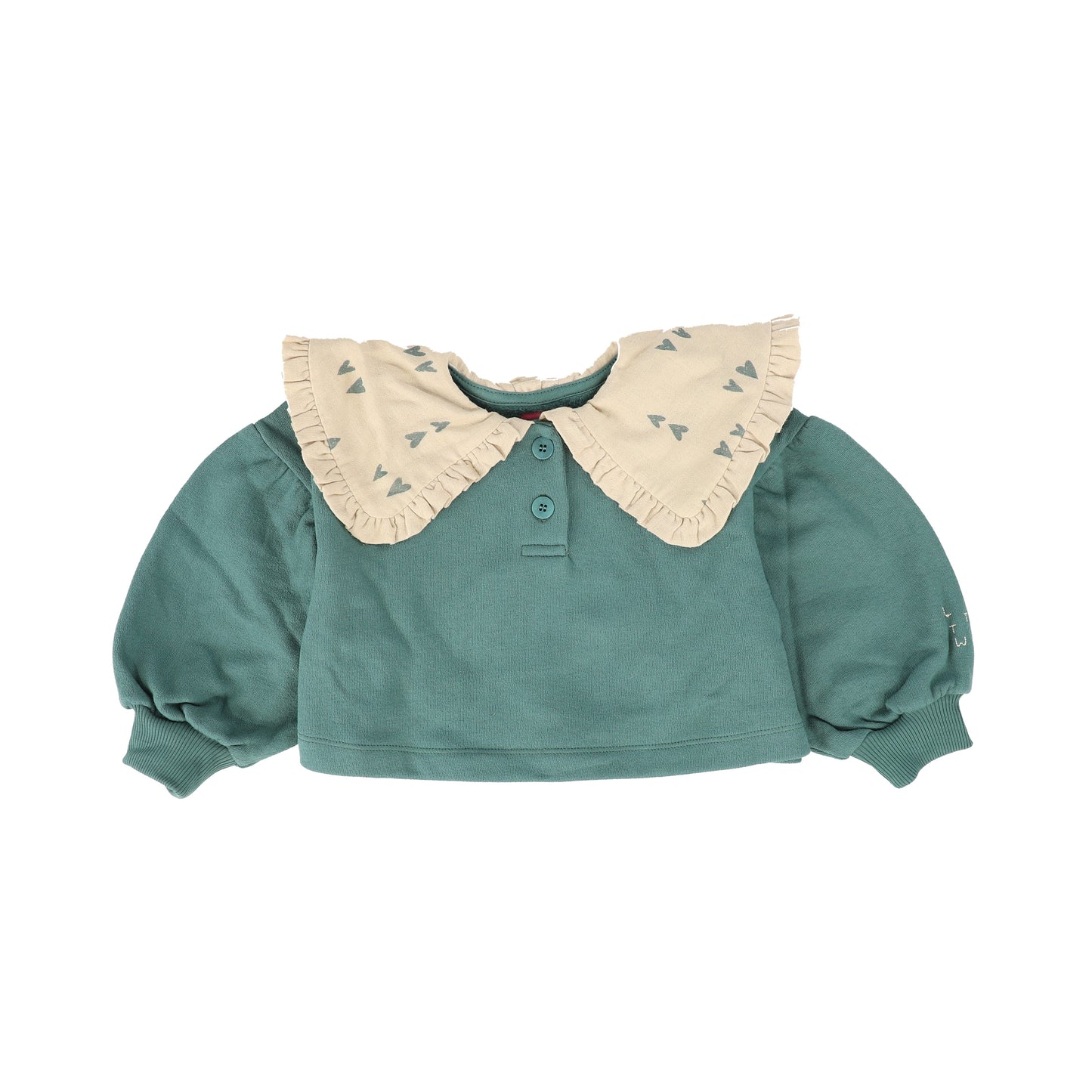 LETTER TO THE WORLD JADE CREAM HEART COLLAR TOP [Final Sale]