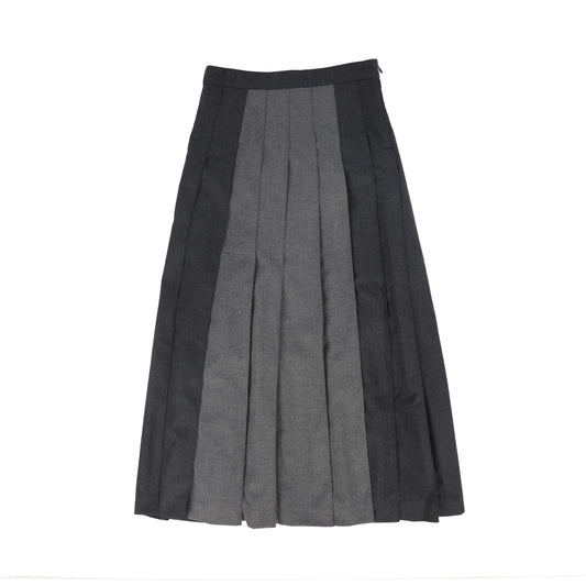 LITTLE PARNI BLACK/GREY TWO TONE PLEATED MAXI SKIRT