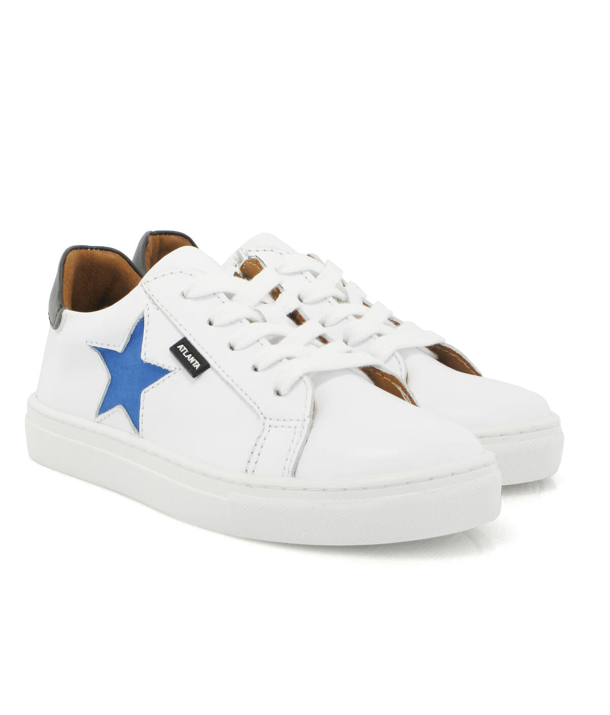 ATLANTA MOCASSIN WHITE/DENIM LACE UP SNEAKER