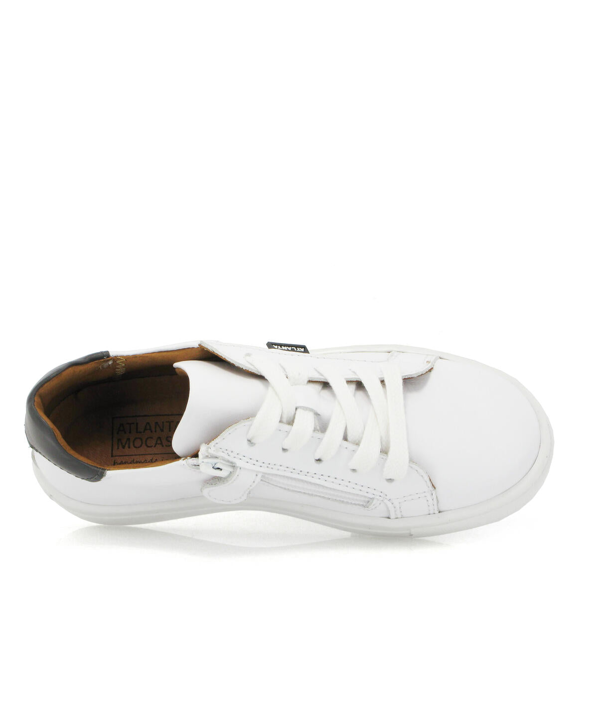 ATLANTA MOCASSIN WHITE/DENIM LACE UP SNEAKER