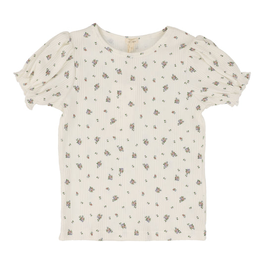 LIL LEGS CREAM VINTAGE FLORAL SS T-SHIRT