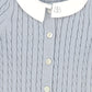 BAMBOO LIGHT BLUE CABLE KNIT COLLAR ROMPER