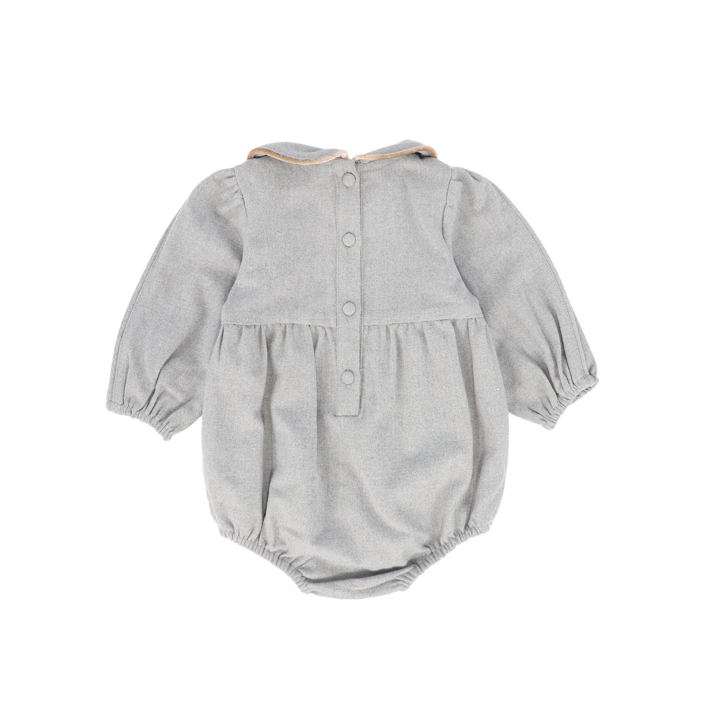 BAMBOO LIGHT GREY WOOL PIPED ROMPER