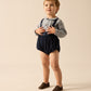 ANALOGIE NAVY PLAID EDITION BOYS ROMPER