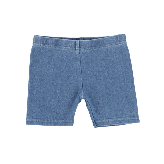 LIL LEGS MID WASH  BIKER SHORTS