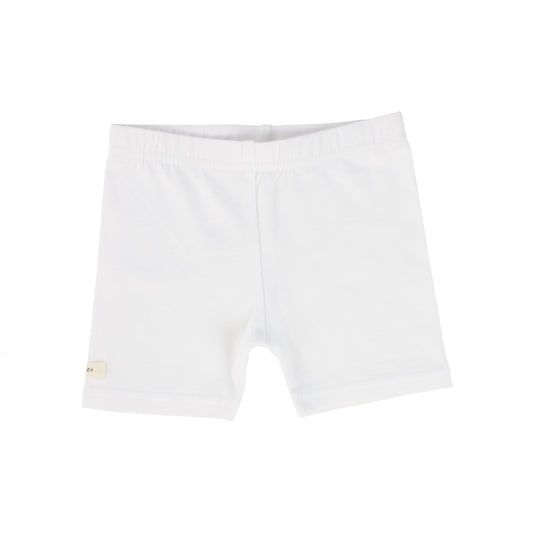 LIL LEGS PURE WHITE BIKER SHORTS