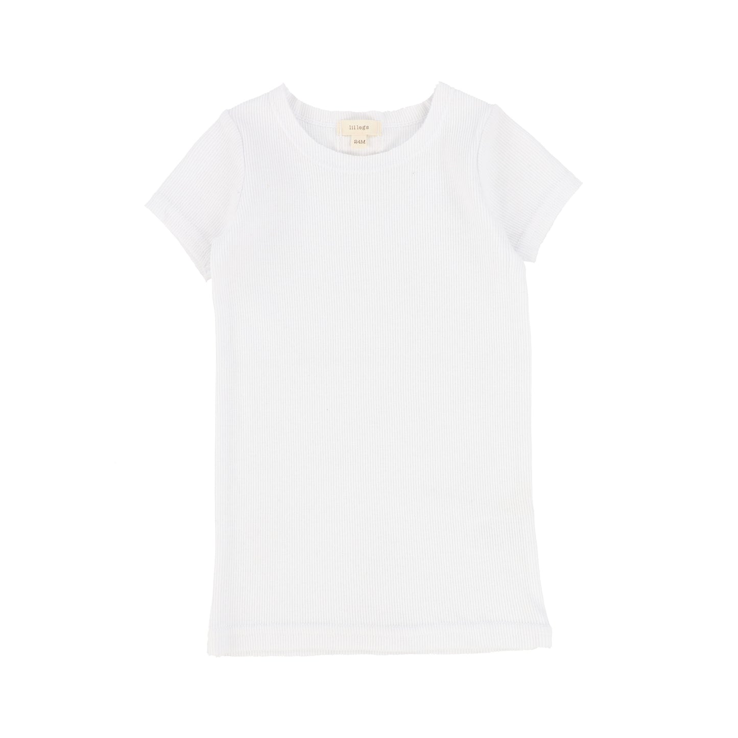 LIL LEGS PURE WHITE SS RIBBED TEE