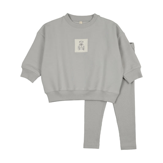 LILETTE PALE BLUE GRAPHIC TAG SWEATSHIRT SET