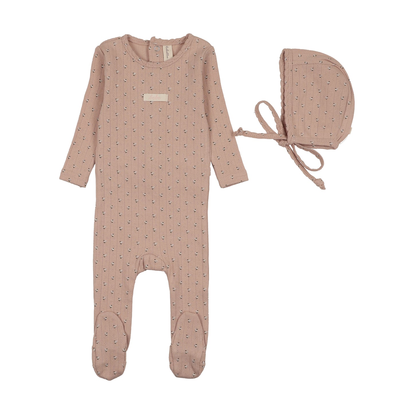 LILETTE DUSTY PINK FLORET PRINT FOOTIE SET