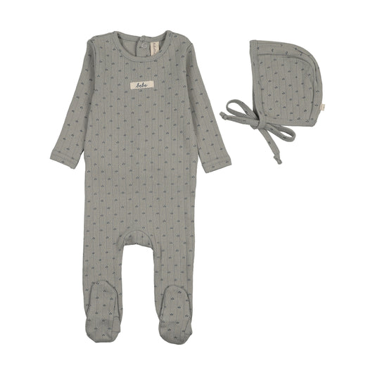 LILETTE LIGHT BLUE FLORET PRINT FOOTIE SET