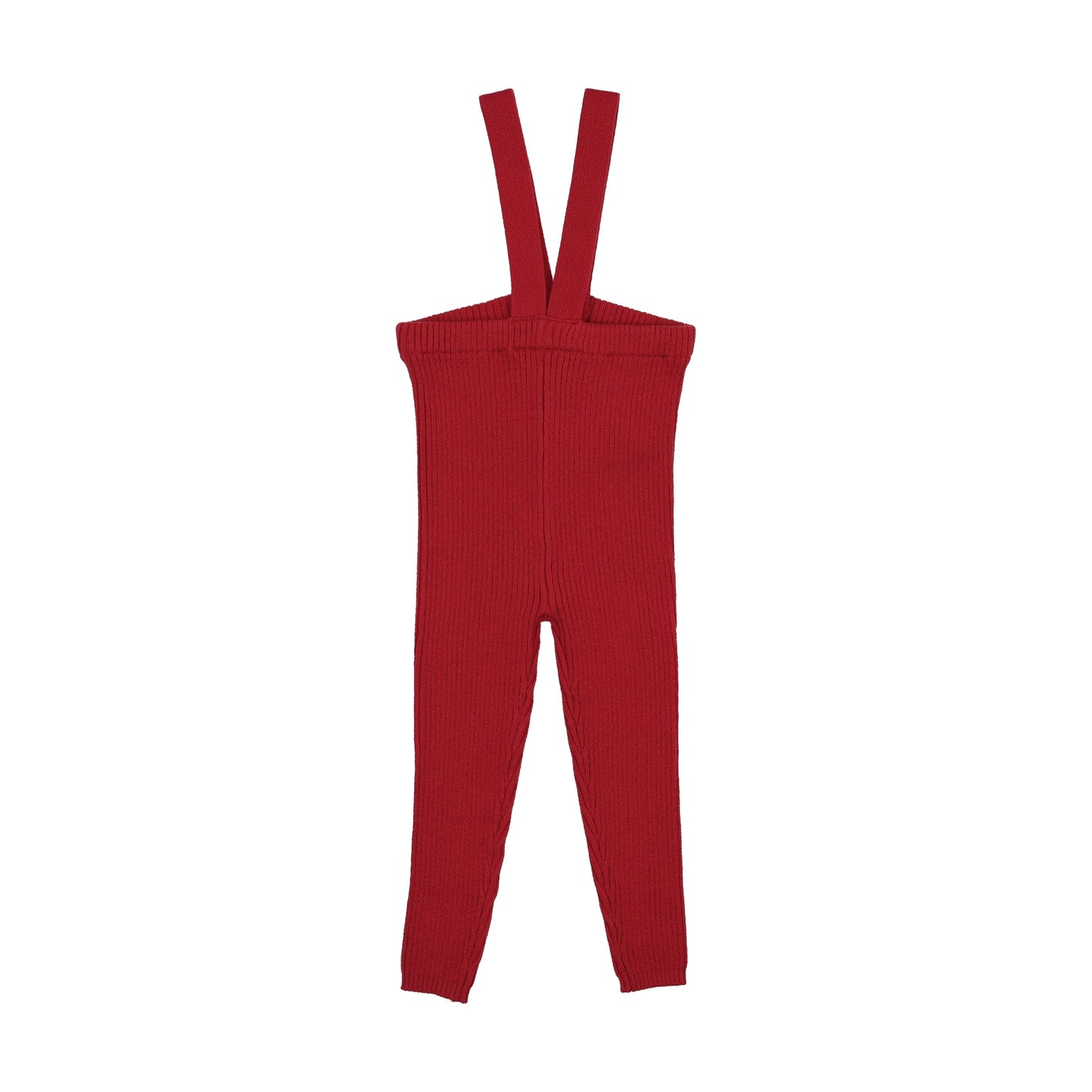 LIL LEGS RED KNIT SUSPENDER LEGGINGS