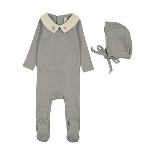 LILETTE LIGHT BLUE SWEETHEART COLLAR FOOTIE SET