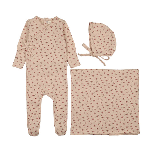 LILETTE PETAL PRINTED WRAPOVER LAYETTE SET