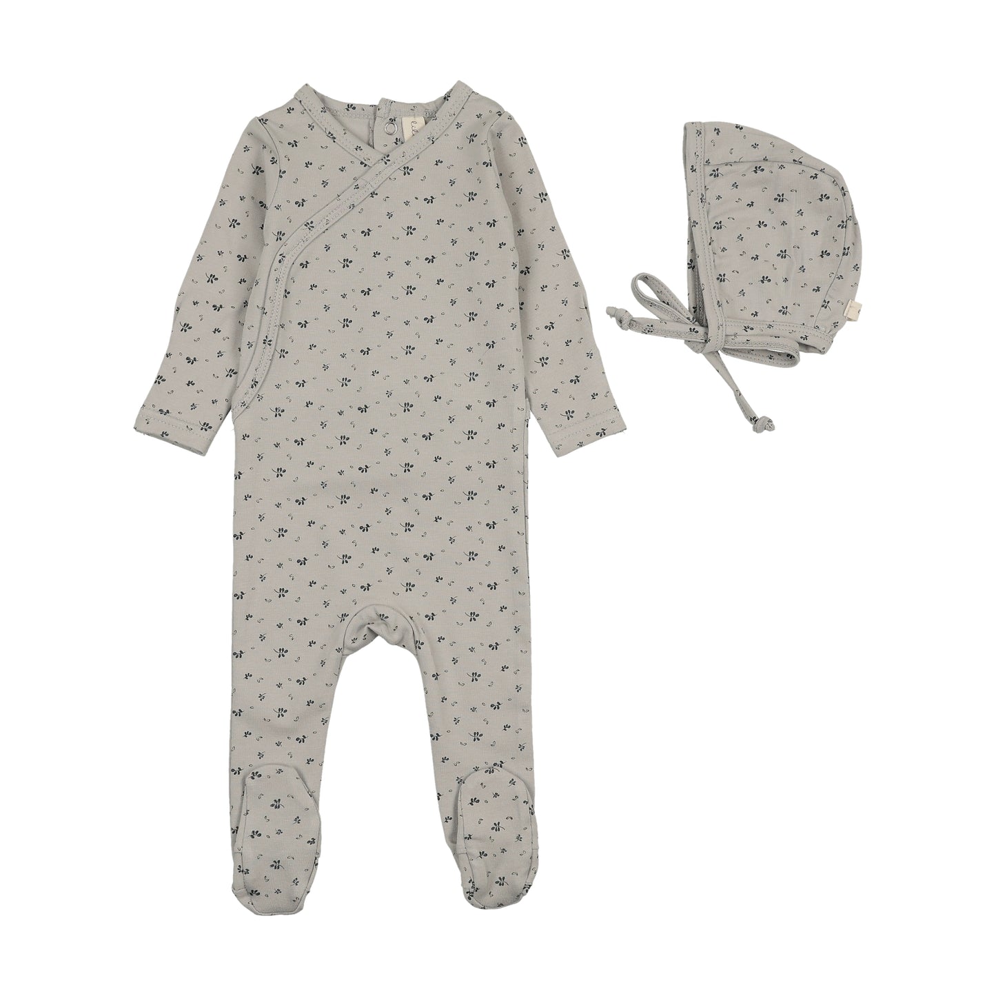 LILETTE PALE BLUE PRINTED WRAPOVER FOOTIE SET