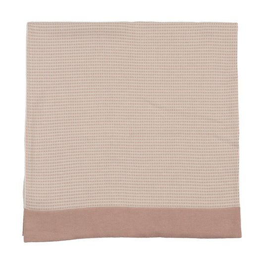 LILETTE DUSTY PINK TWO TONE KNIT BLANKET