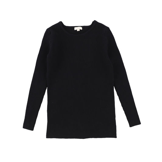 LIL LEGS BLACK KNIT CREW NECK SWEATER