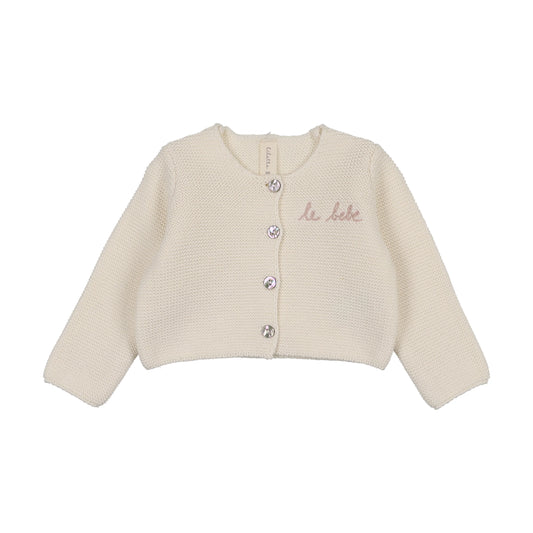 LILETTE CREAM/PINK LE BEBE KNIT CARDIGAN