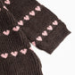 MARMAR COPENHAGEN BROWN HEART STRIPE SWEATER