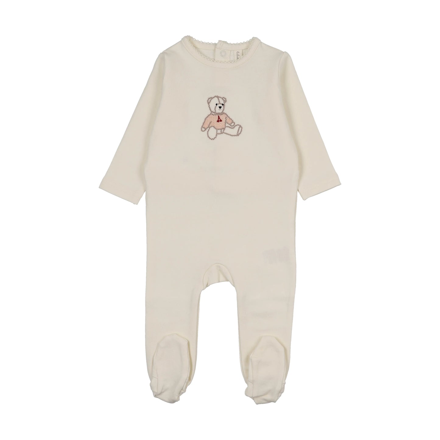 LILETTE CREAM/PINK SWEET BEAR FOOTIE