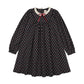 ANALOGIE NAVY PRINT HOME GARDEN LACED TRIMMED DRESS