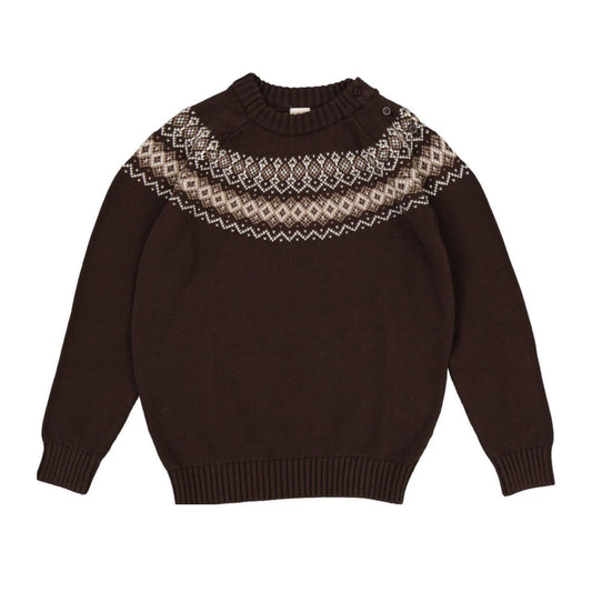 ANALOGIE BROWN HEIRLOOM KNIT SWEATER