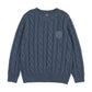 ANALOGIE VINTAGE BLUE CHUNKY V NECK SWEATER