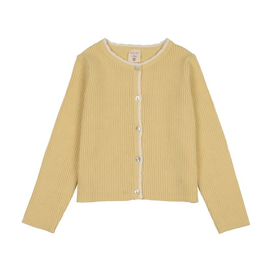 ANALOGIE YELLOW SCALLOP RIB CARDIGAN