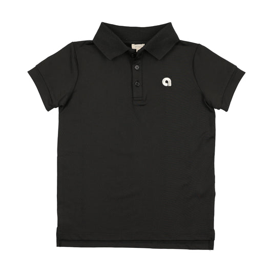 LIL LEGS BLACK SPORTS SS POLO