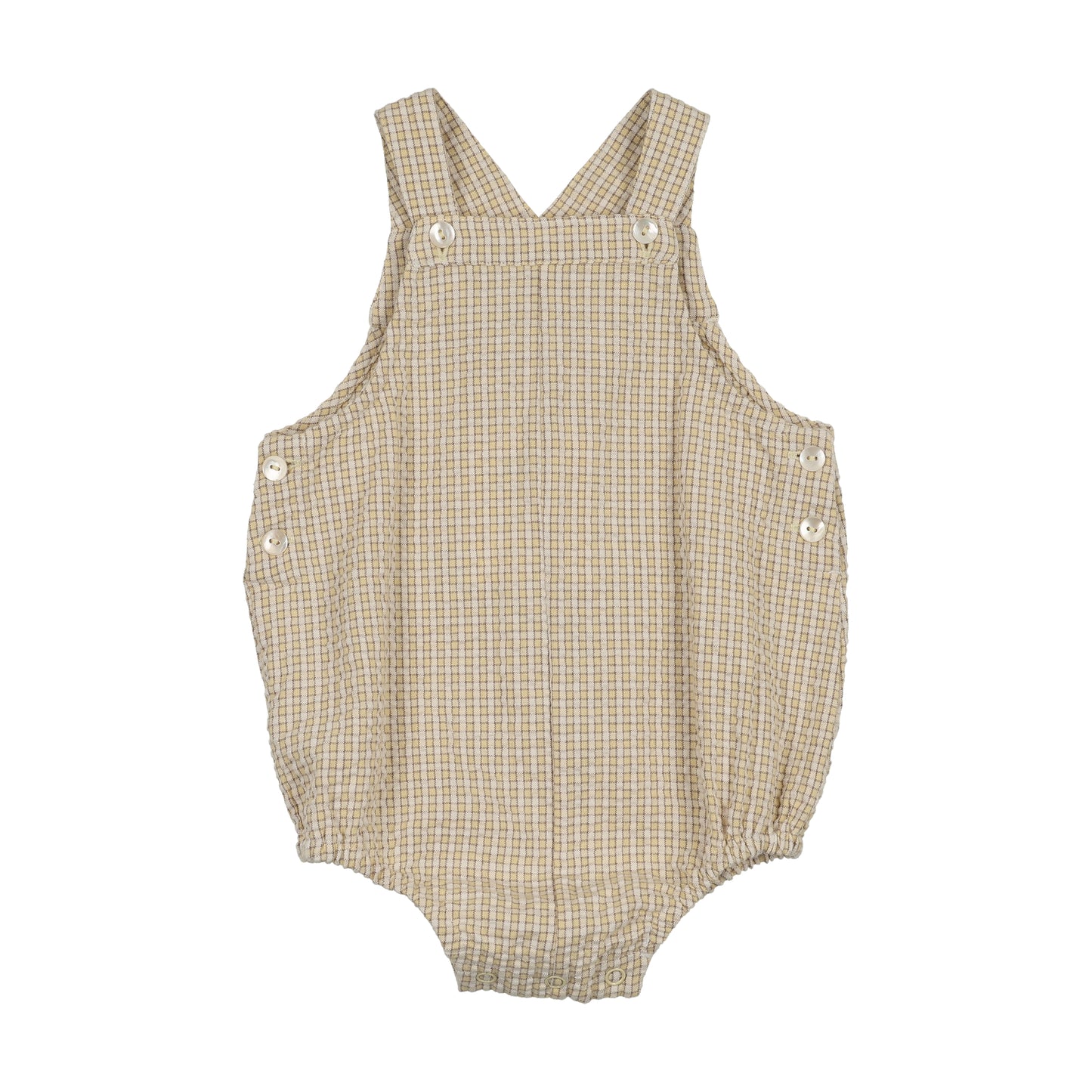ANALOGIE YELLOW MINI PLAID SUNNY BLOSSOMS ROMPER