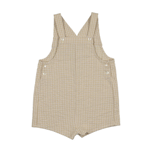 ANALOGIE YELLOW MINI PLAID SUNNY BLOSSOMS OVERALLS