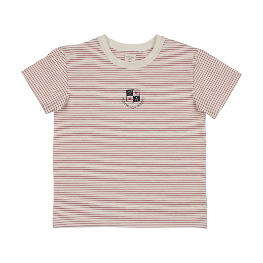 ANALOGIE RED STRIPE DENIM CITY SS T-SHIRT