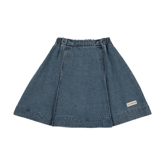 ANALOGIE MID BLUE WASH DENIM CITY OVERLAY SKIRT