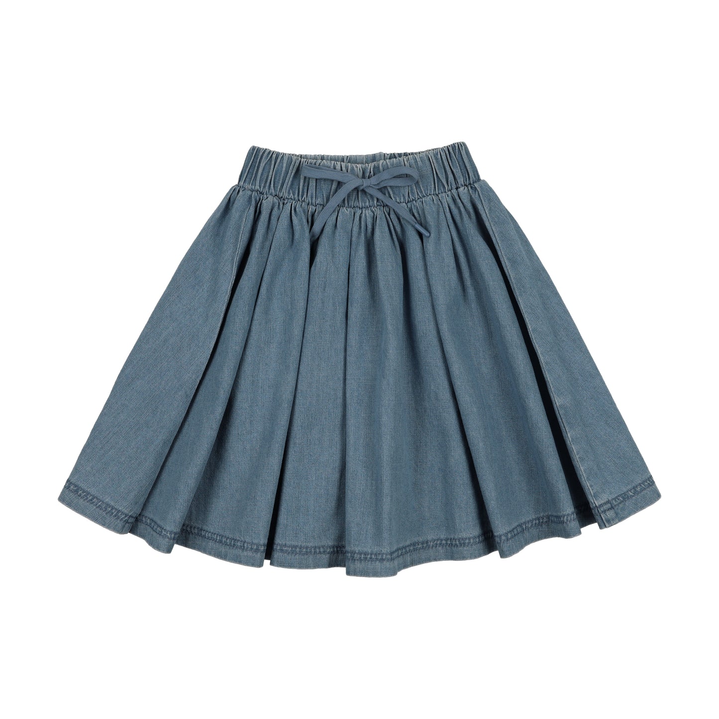 LIL LEGS MID BLUE WASH DENIM DRAWSTRING SKIRT