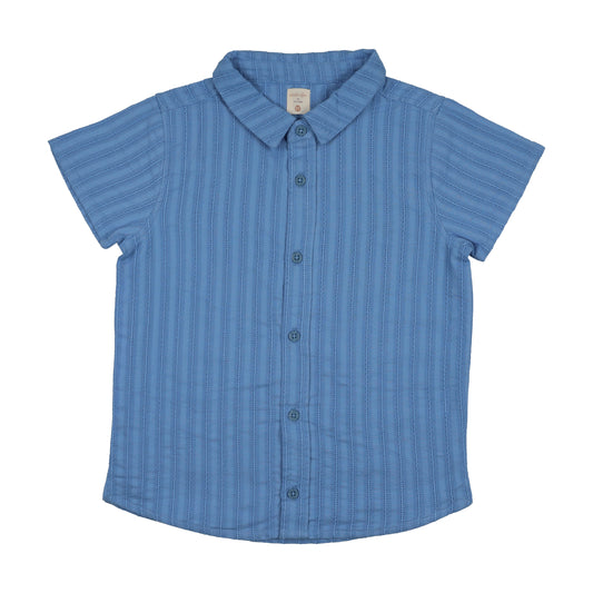 ANALOGIE BLUE BUTTON SS SHIRT