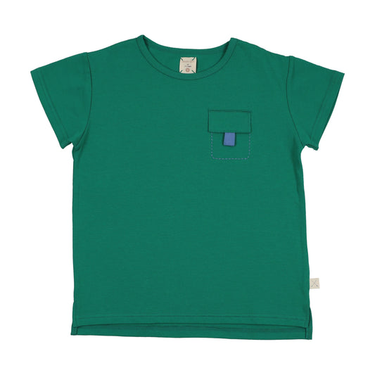 ANALOGIE ELECTRIC GREEN BOATING CREW POCKET T-SHIRT