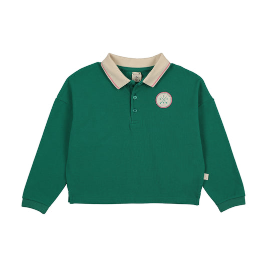 ANALOGIE ELECTRIC GREEN BOATING CREW PATCH GIRLS POLO