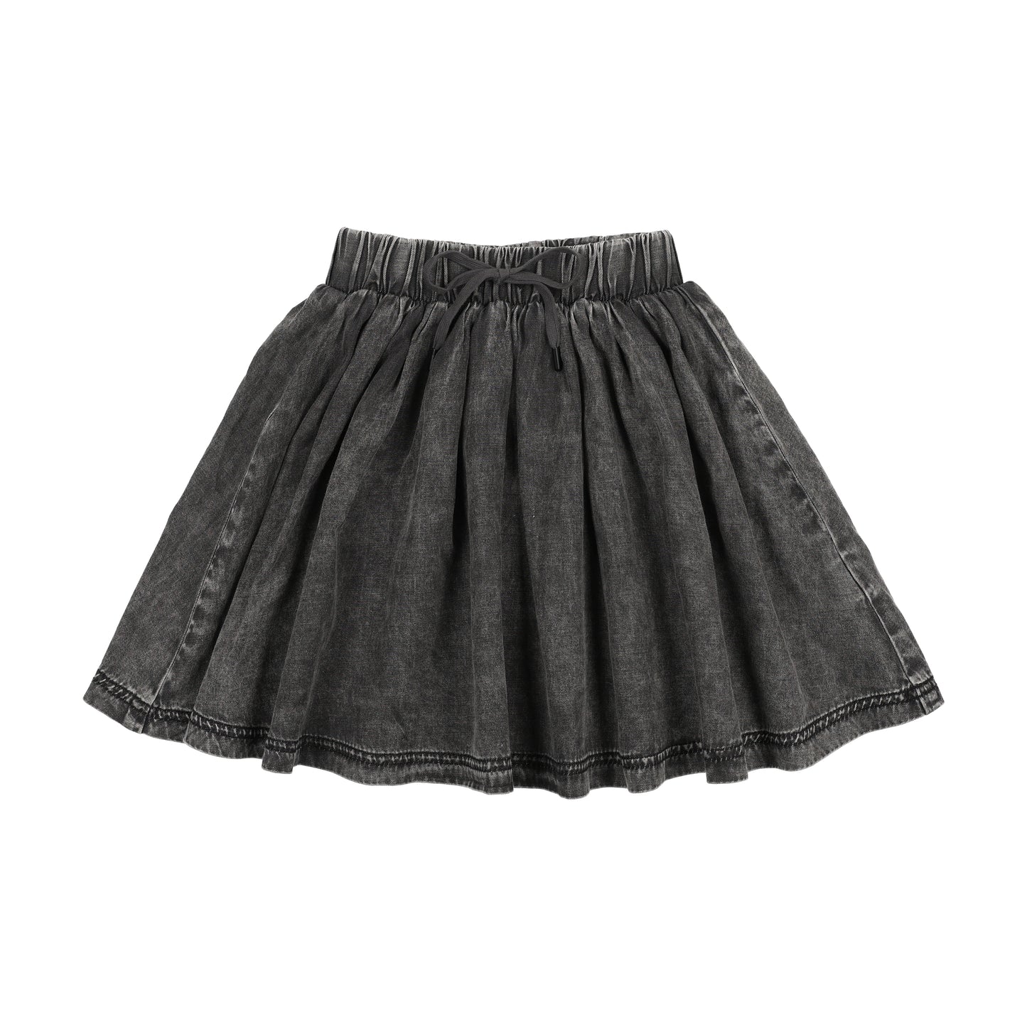 LIL LEGS BLACK WASH DENIM DRAWSTRING SKIRT