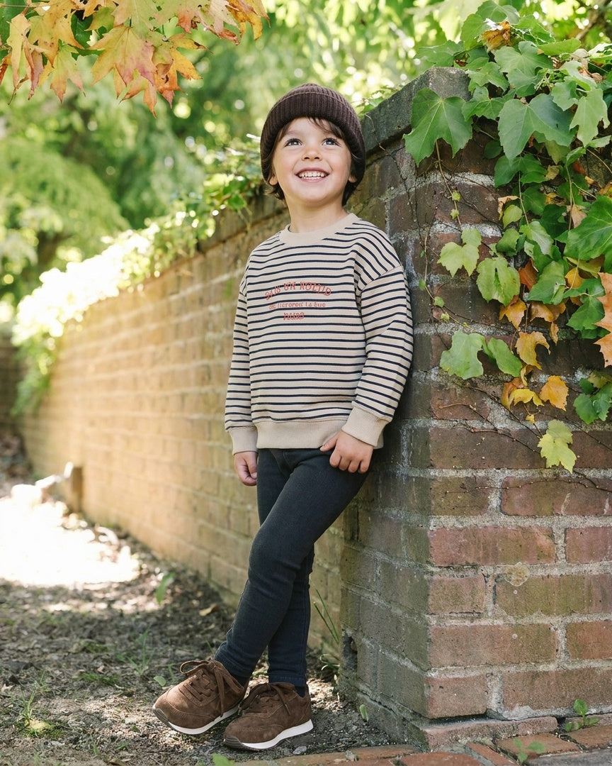 ANALOGIE CREAM/NAVY STRIPE SWEATSHIRT