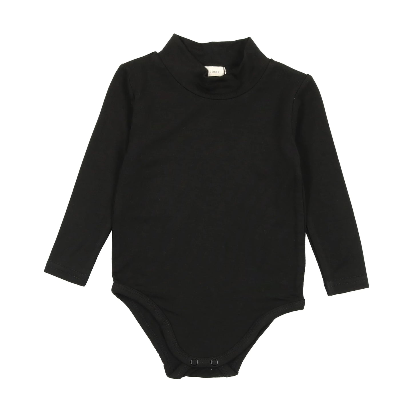 LIL LEGS BLACK BAMBOO MOCKNECK ONESIE