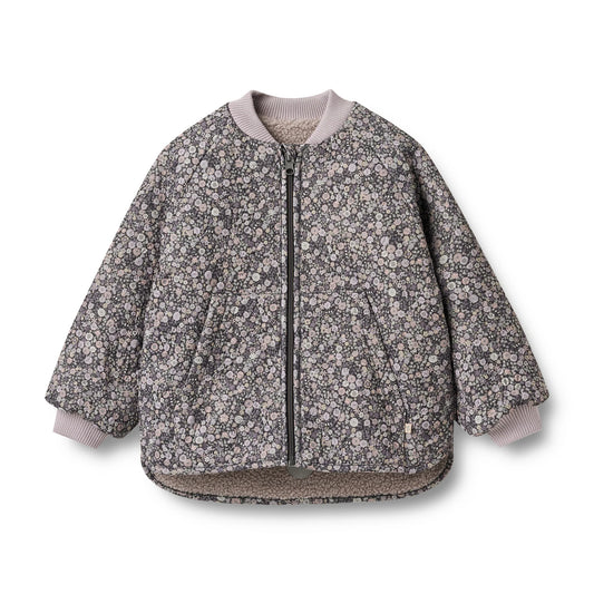 WHEAT PASTEL FLORAL SHERPA LINED JACKET